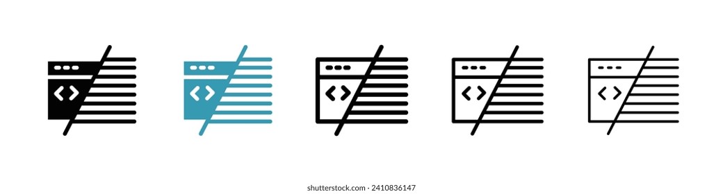 Web Development Vector Icon Set. Website Coding and Development Vector Symbol for UI design.