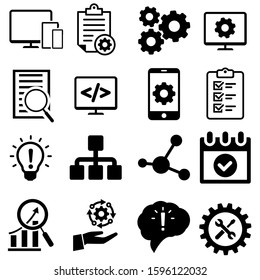 Web development vector icons set. developer illustration sign collection. support symbol.