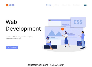 Web Development Vector Illustration Concept, Suitable for web landing page, ui, mobile app, editorial design, flyer, banner, and other related occasion
