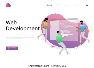 Web Development Vector Illustration Concept, Suitable for web landing page, ui, mobile app, editorial design, flyer, banner, and other related occasion