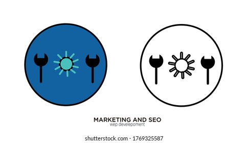 Web development vector illustration lineal color and filled design