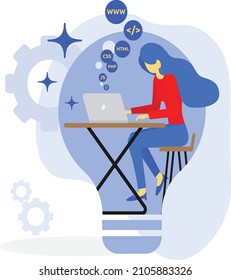 Web Development vector with light blue color