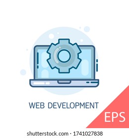 Web Development. Vector modern line design illustration icon