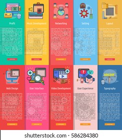 Web and Development Vertical Banner Concept