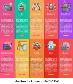 Web and Development Vertical Banner Concept