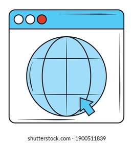 web development website world click creation digital software vector illustration