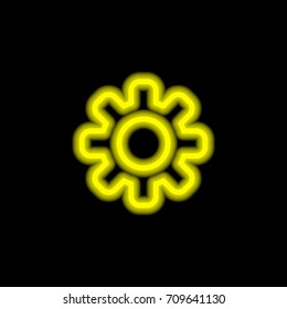 Web Development yellow glowing neon ui ux icon. Glowing sign logo vector