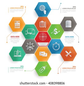 Web development,web analysis concept info graphic design,vector