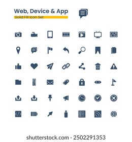 Web, Device and App solid fill Icon Set