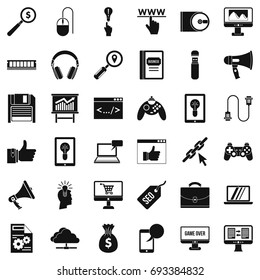 Web diagram icons set. Simple style of 36 web diagram vector icons for web isolated on white background