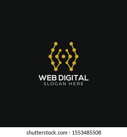 web digital logo vector concept with simple, elegant and modern styles