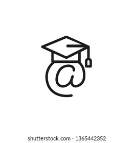 Web diploma line icon. Online education, web certificate, online learning. Graduation concept. Vector illustration can be used for topics like internet, education, technology