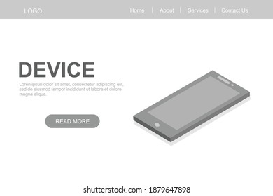 web display illustration design with smartphone device