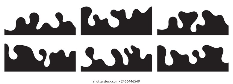 Web divider shapes set. Vector Set of Template Dividers with Drops, Waves and Geometric Shapes. Abstract Design Elements for Top and Bottom on Website. 11:11