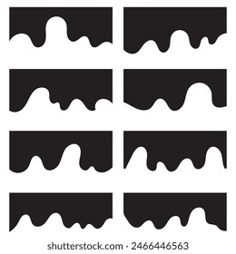 Web divider shapes set. Vector Set of Template Dividers with Drops, Waves and Geometric Shapes. Abstract Design Elements for Top and Bottom on Website. 11:11