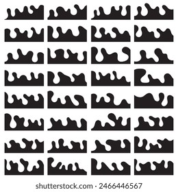 Web divider shapes set. Vector Set of Template Dividers with Drops, Waves and Geometric Shapes. Abstract Design Elements for Top and Bottom on Website. 11:11