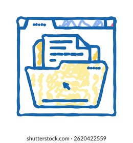 arquivo de documento web ícone doodle esboço vetor. documento web arquivo sinal. ilustração de símbolo isolado