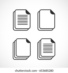 Web document vector icon set on white background