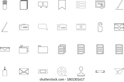 Web documents black color set outline style
