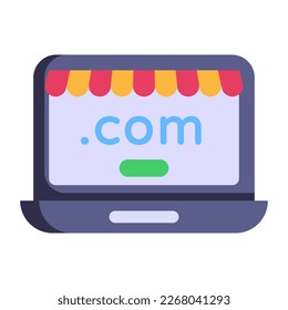 Icono de dominio web en diseño plano 