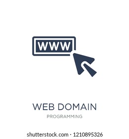 Web domain icon. Trendy flat vector Web domain icon on white background from Programming collection, vector illustration can be use for web and mobile, eps10