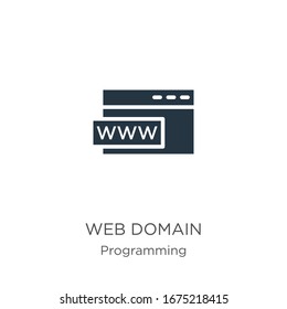 Vector de icono de dominio Web. Icono de diseño de dominio web plano de la colección de programación aislado en fondo blanco. La ilustración vectorial se puede utilizar para diseño gráfico web y móvil, logotipo, eps10