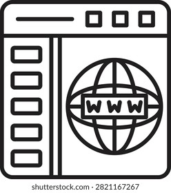 Web Domain Line Icon Vector Design