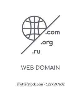 Web domain linear icon. Modern outline Web domain logo concept on white background from Programming collection. Suitable for use on web apps, mobile apps and print media.