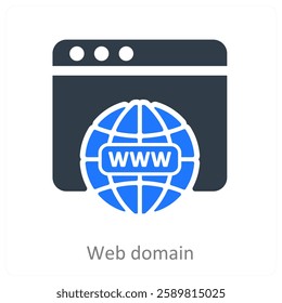 Web Domain and network icon concept