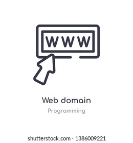 web domain outline icon. isolated line vector illustration from programming collection. editable thin stroke web domain icon on white background