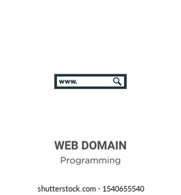 Web domain vector icon on white background. Flat vector web domain icon symbol sign from modern programming collection for mobile concept and web apps design.