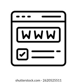 ícone da estrutura de tópicos do Vetor de domínios da Web. Arquivo Eps10 