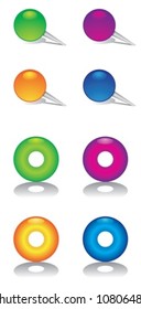 web donuts and pins
