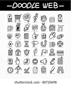 web doodle icon set