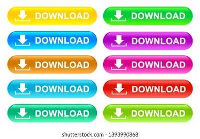 Web download button vector illustration