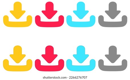 icono de descarga web, incluye cuatro versiones para su icono web.