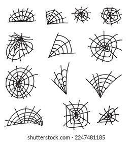 the web is drawn by hand, vector
