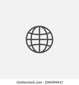 Web earth globe line flat isolated icon