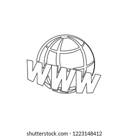 web earth icon. Element of media for mobile concept and web apps illustration. Thin line icon for website design and development, app development