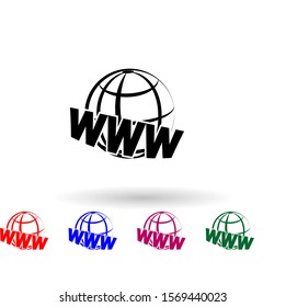 Web earth multi color icon. Simple glyph, flat vector of media icons for ui and ux, website or mobile application
