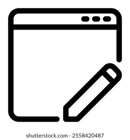 Web edit icon with simple and line style