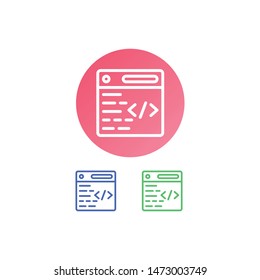 Web Editor Vector Illustration, outline icon. EPS 10