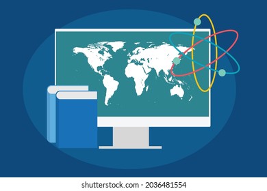 Web Education or e-learning concept vector design.