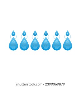 web, education, magazine, internet, magazine, annual report information template. blue water drops infographic template. six options infographic template set