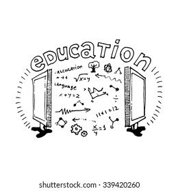Web education. Vector illustration isolated on white background