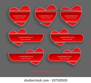 Web element design, Valentines day, vector, website