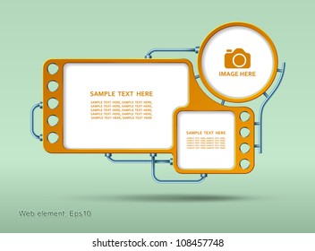 Web element design, vector, website