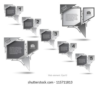 Web element design, vector, website, black and white