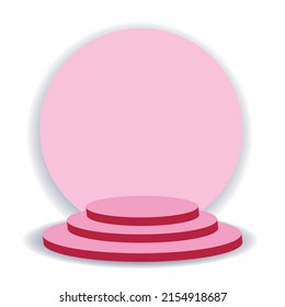 Web element. Pink podium. 3 d platform. Abstract pedestal for presentation