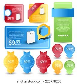 web element set best for sale advertisement. vector